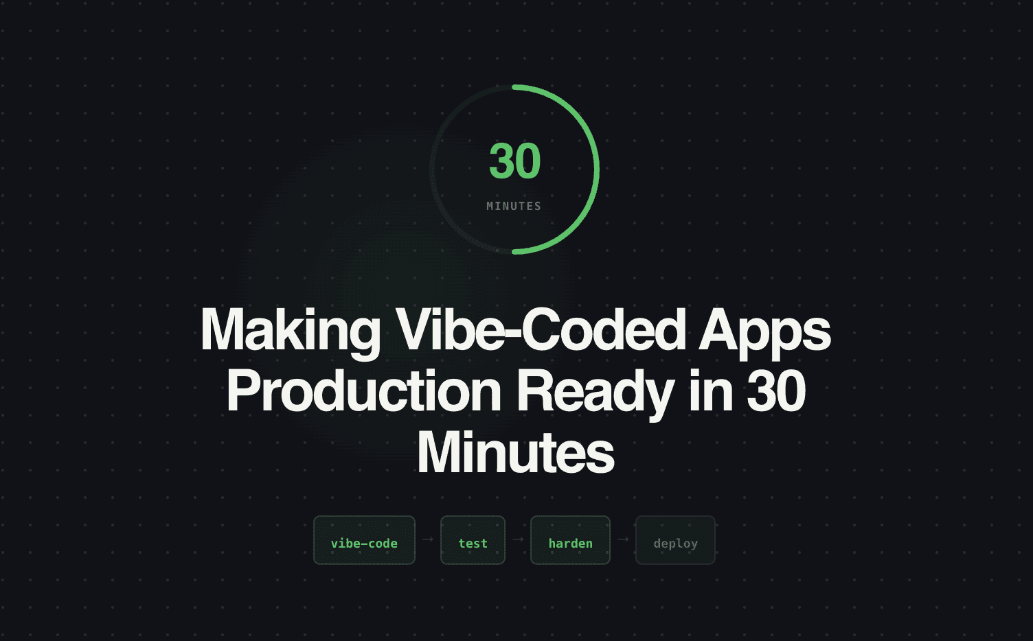 Making Vibe-Coded Apps Production Ready in 30 Minutes