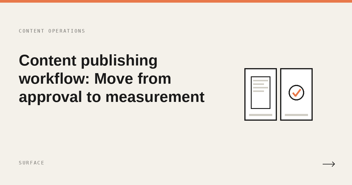 Content publishing workflow: Move from approval to measurement