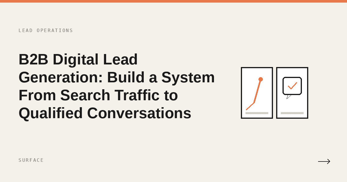 B2B Digital Lead Generation: Build a System From Search Traffic to Qualified Conversations