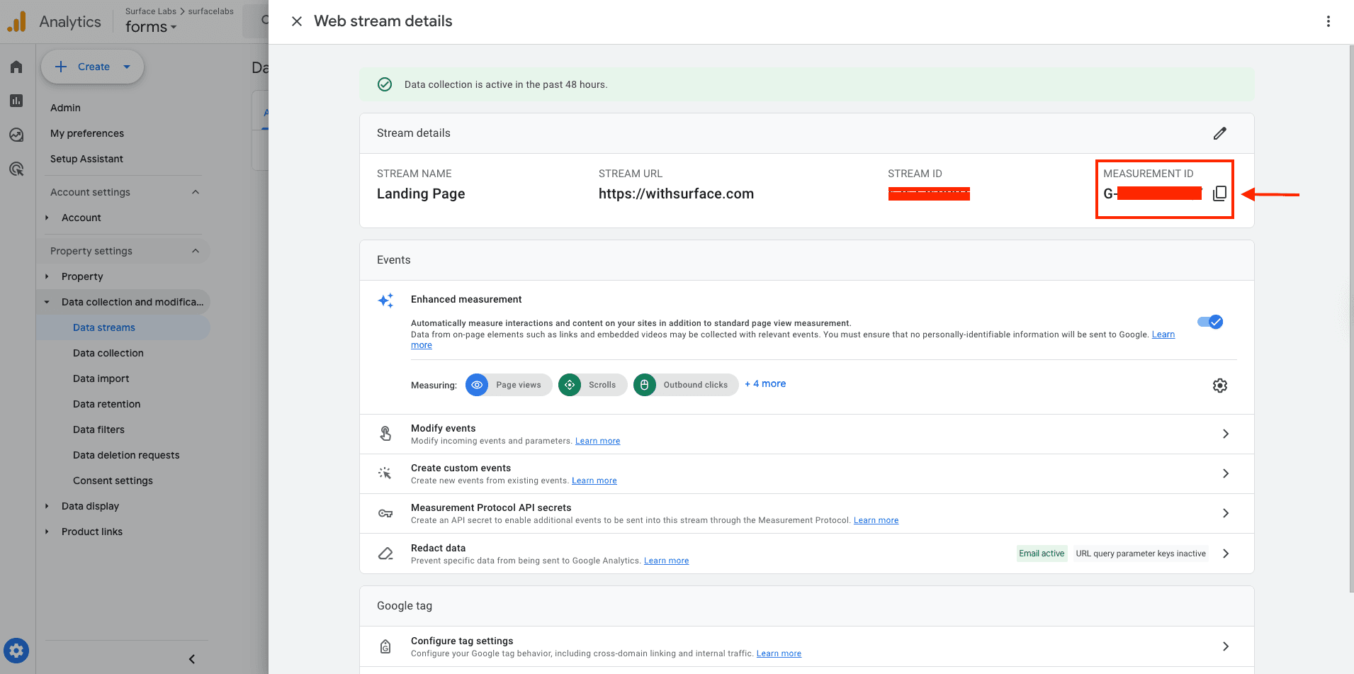 Create Data Stream Step 2