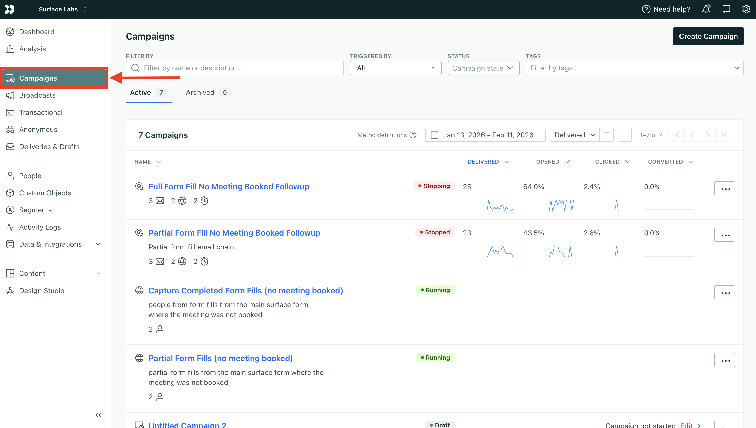Customer.io webhook campaign trigger